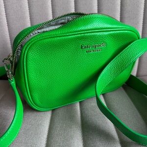 kate spade Bright Green Pebbled Leather Crossbody Bag